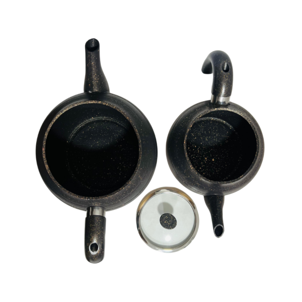 Turkish Teapot Set - Bio Granite, Double Pots, Samovar Style, Self-Strained - Image 3