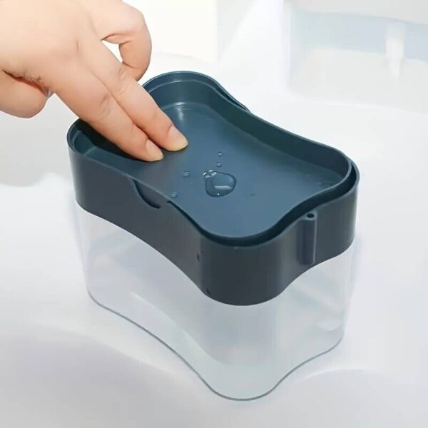 Dish Soap Dispenser for Kitchen,Liquid Soap Dispenser with Sponge Caddy Holder - Image 4