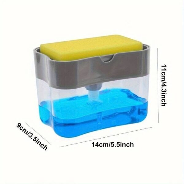 Dish Soap Dispenser for Kitchen,Liquid Soap Dispenser with Sponge Caddy Holder - Image 5