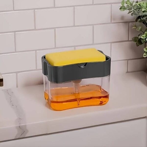 Dish Soap Dispenser for Kitchen,Liquid Soap Dispenser with Sponge Caddy Holder - Image 9