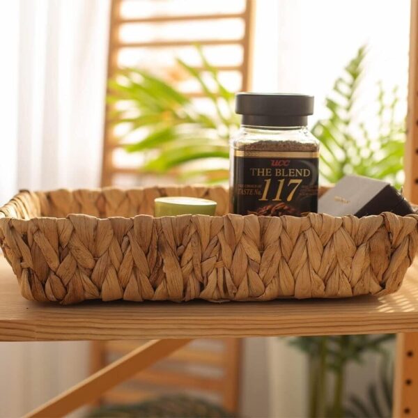 3Pcs Traditional Braided Fruit Tray Grass Weaving Storage Bins for Fruit or Tea - Image 2
