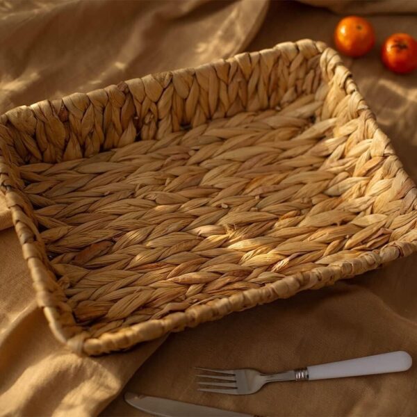 3Pcs Traditional Braided Fruit Tray Grass Weaving Storage Bins for Fruit or Tea - Image 4