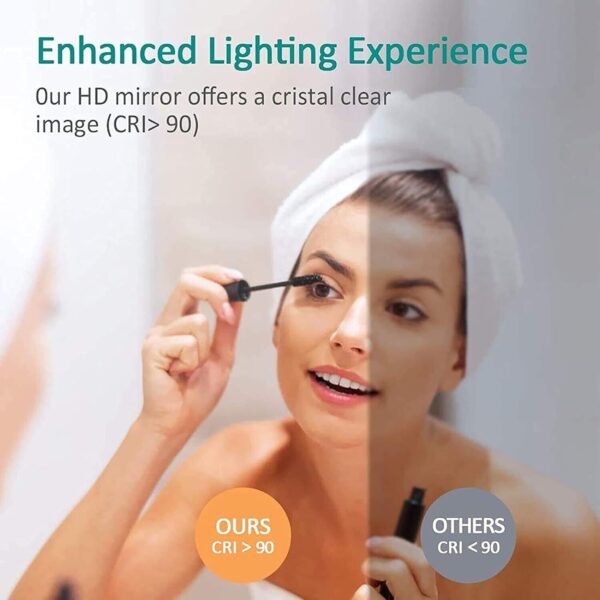 Round Bathroom Mirror with LED Light, Touch Control Sensor, Demister and Lights - Image 5