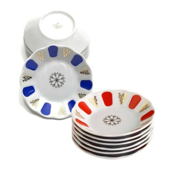 (SET OF 6) Authentic Turkish Traditional Plastic Tea Saucer 10 cm Blue - Image 5