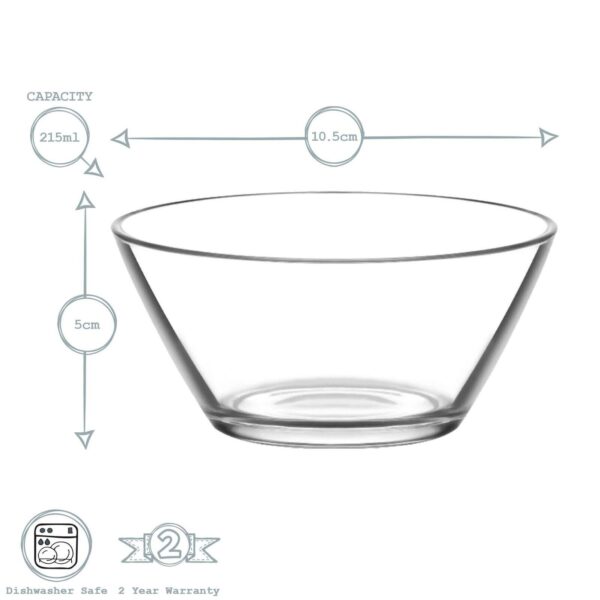 LAV 6x Vega Glass Serving Bowls Kitchen Mixing Dishes 10.5cm Clear - Image 3