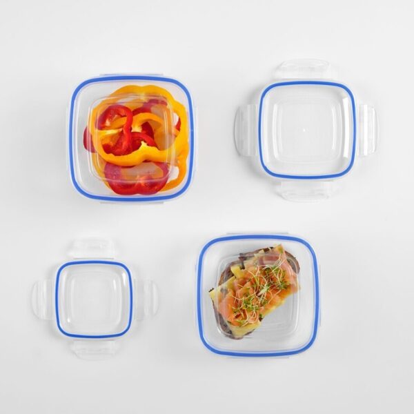 Pack of 3 Square Leakproof Clear Food Storage Containers With Airtight Lids - Image 3
