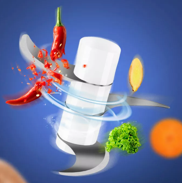 Portable Mini Food Chopper Blender Processor - 250ML - Wireless - USB - 3 Blades - Image 2