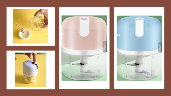 Portable Mini Food Chopper Blender Processor - 250ML - Wireless - USB - 3 Blades - Image 6