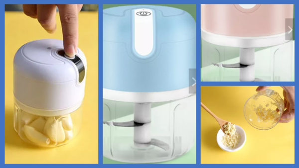 Portable Mini Food Chopper Blender Processor - 250ML - Wireless - USB - 3 Blades - Image 7